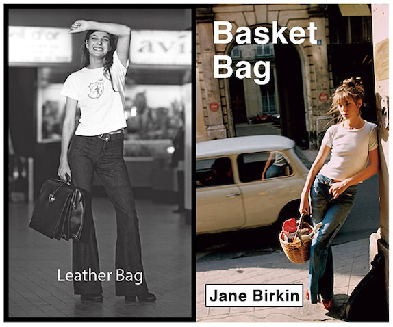 Jane Birkin「バッグ1つでイメージを操作できる」 自然体で女性らしい装いが定番のジェーン・バーキンは、コンパクトな白Ｔがお似合い。バスケットとレザーバッグのスイッチでON／OFFに対応。